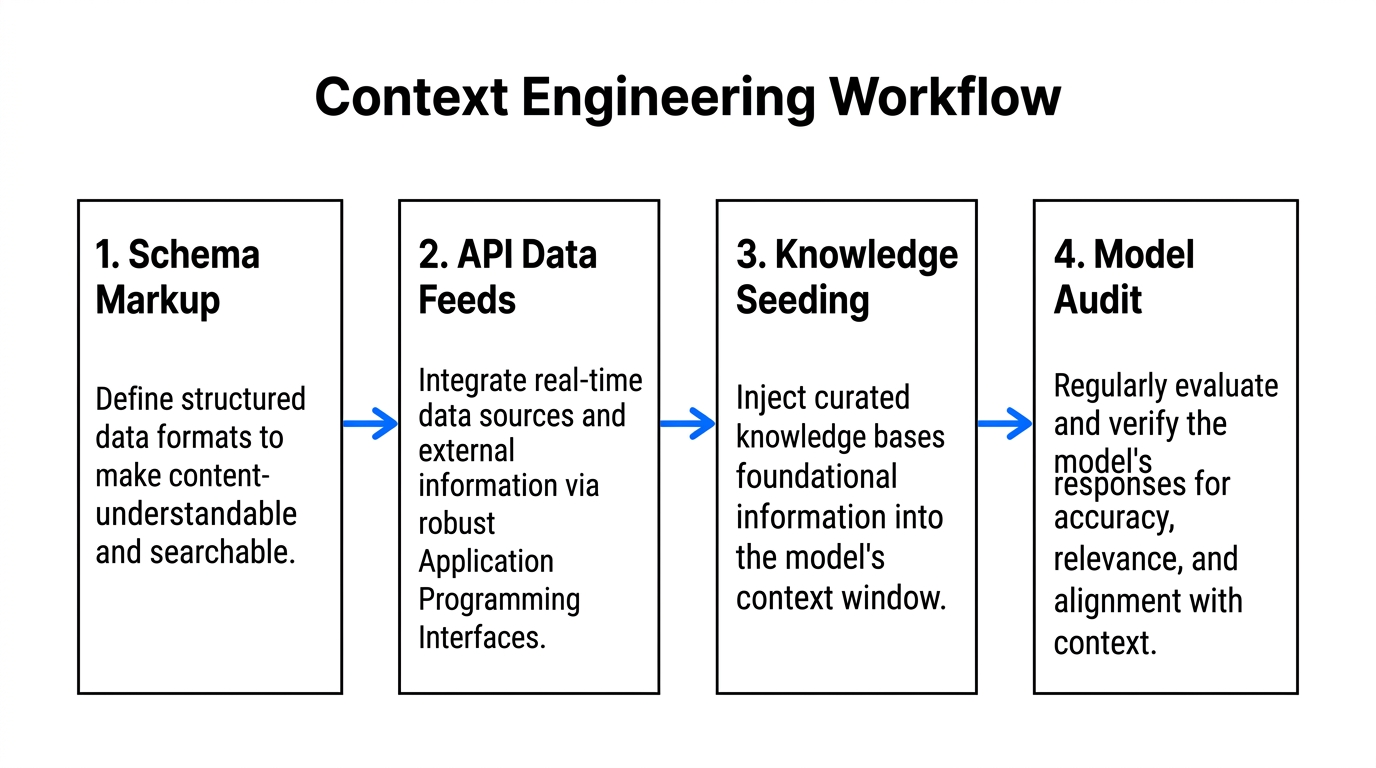 Step-by-step framework for implementing a context engineering playbook.