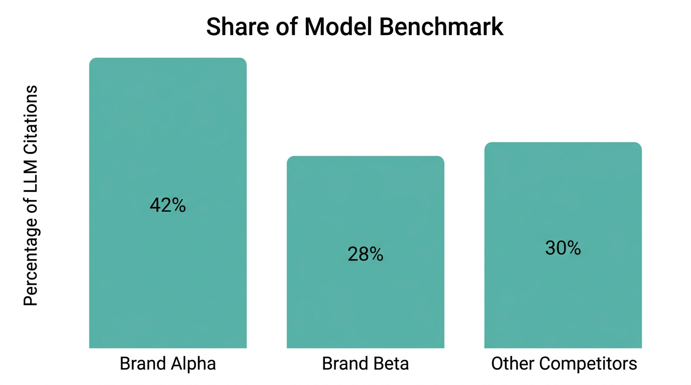 Measuring brand visibility through AI model citation frequency.