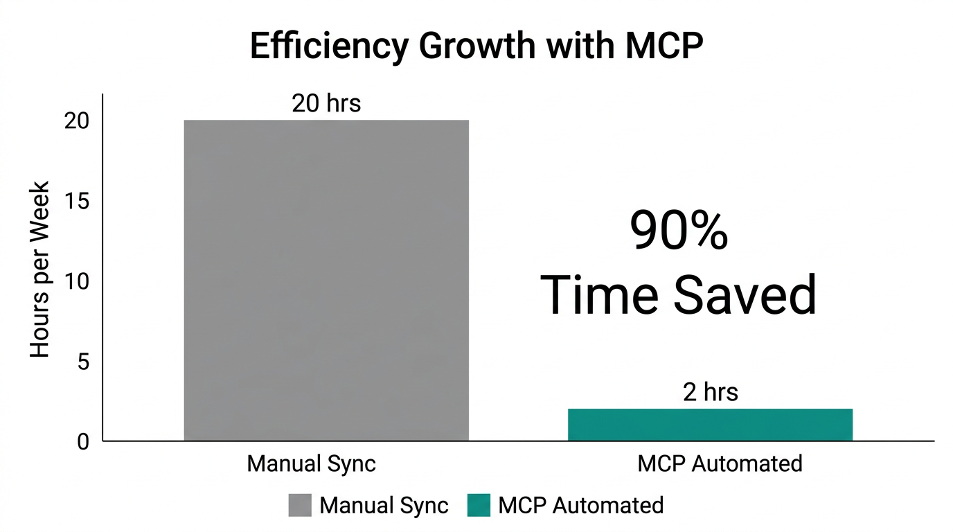 Data visualization showing marketing efficiency gains using MCP automation.