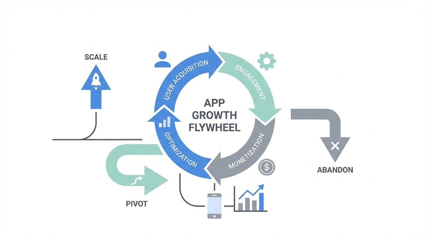 The App Growth Flywheel: When to Scale, Pivot, or Abandon Your Mobile Projects