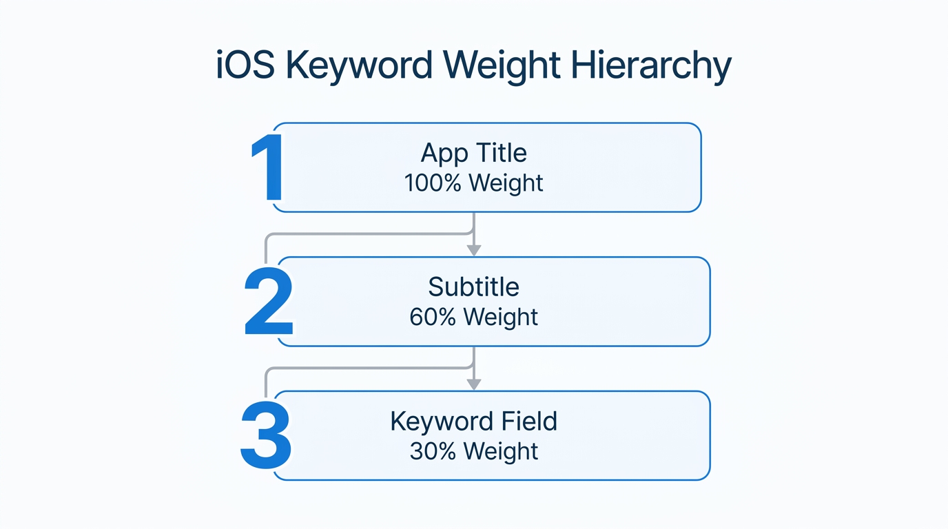 The priority levels of different metadata fields in the App Store.