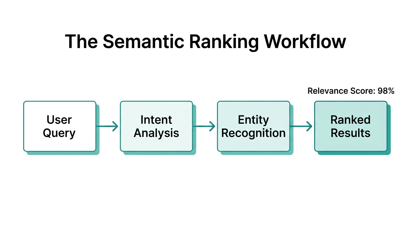 How app stores process search queries using semantic intent analysis.