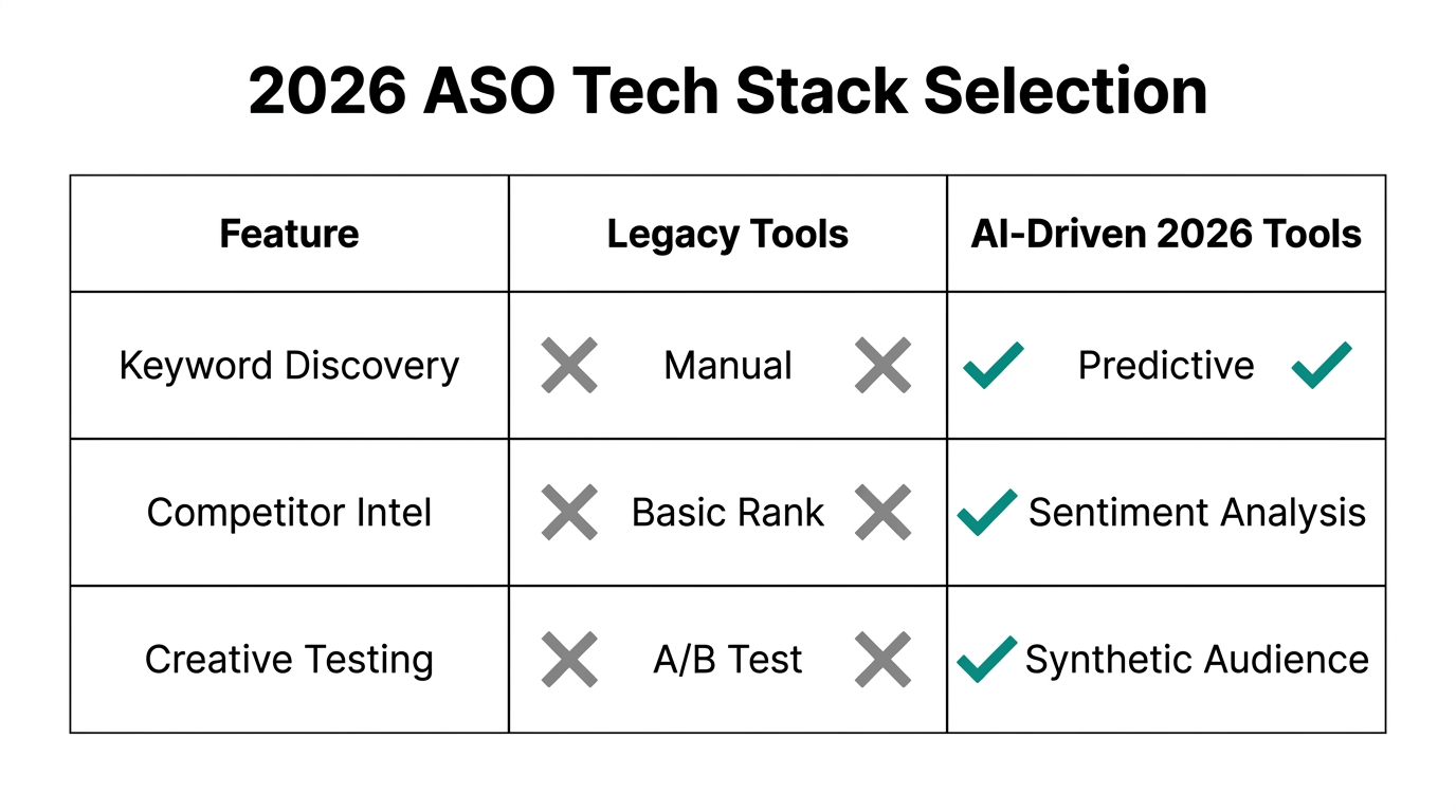 Comparison between traditional ASO tools and modern AI-enhanced platforms.