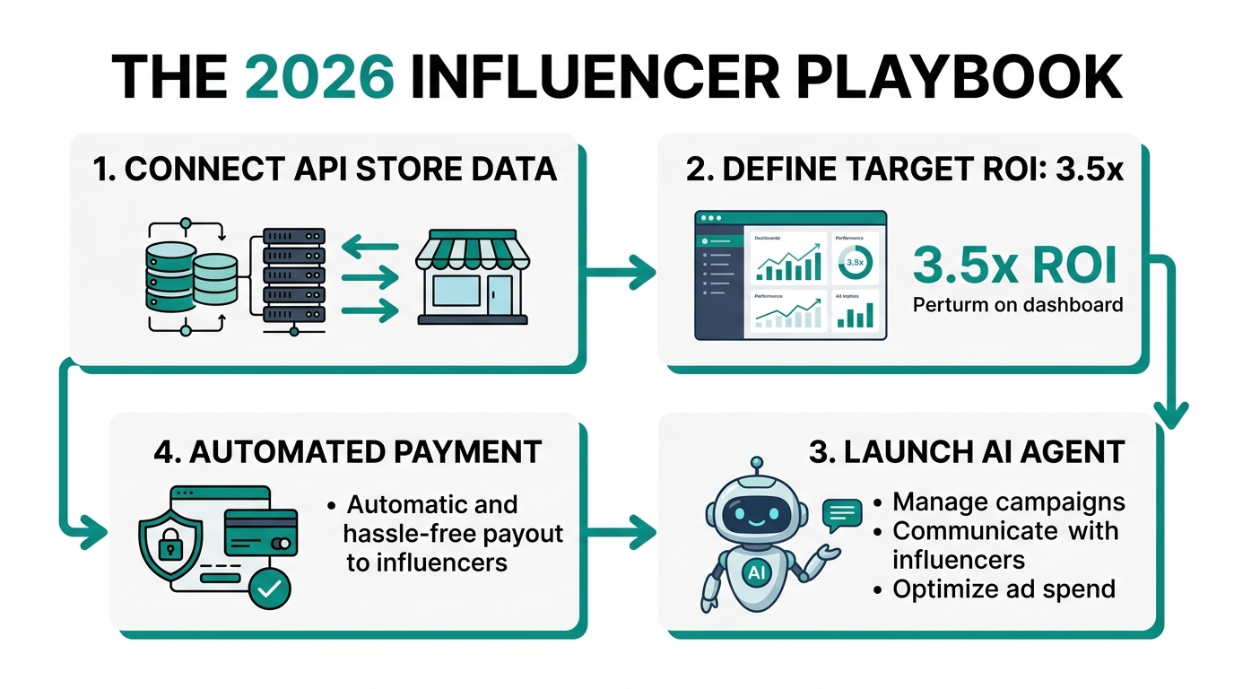 The four-step process for modern influencer marketing automation.