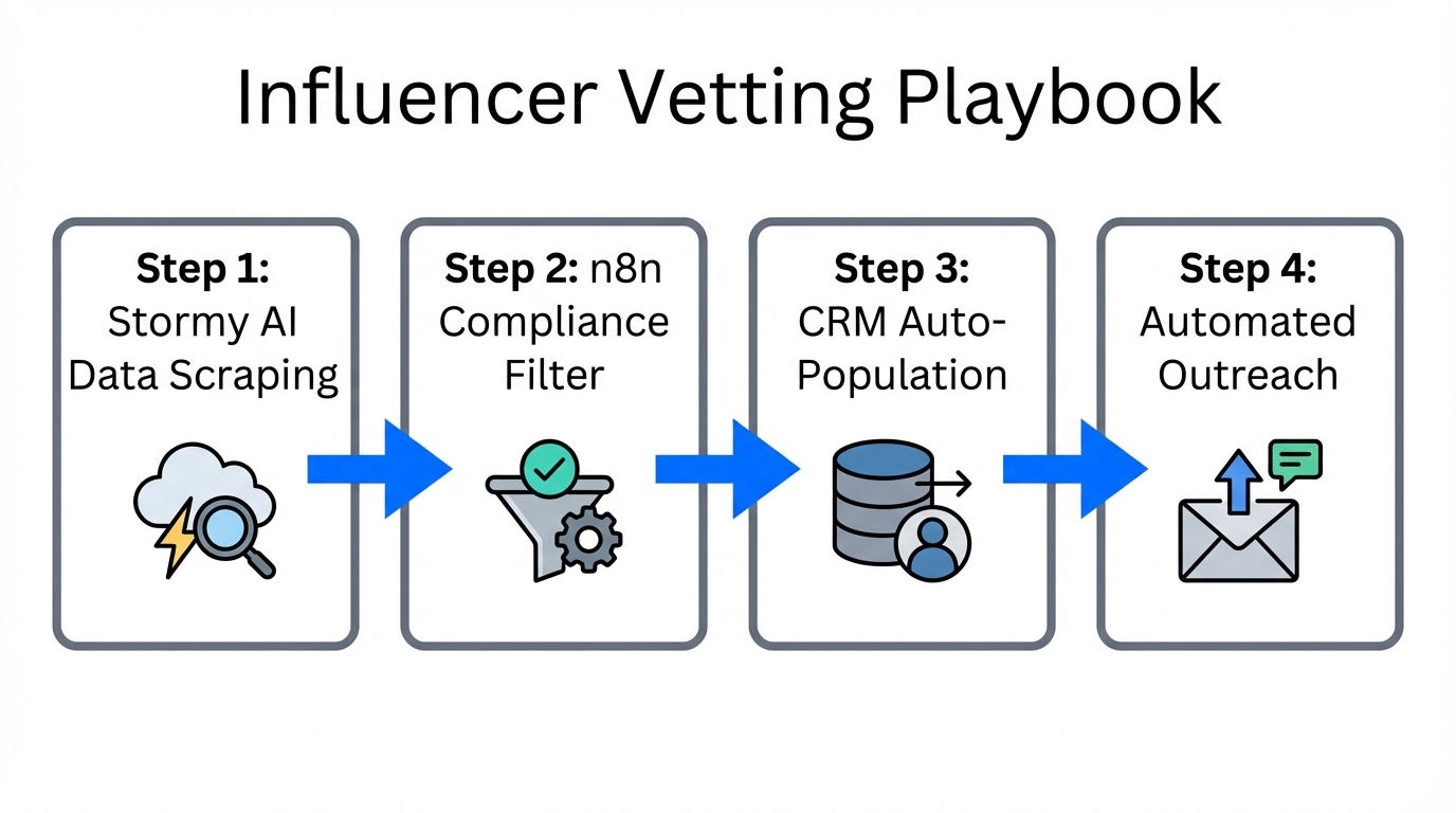 Step-by-step automation playbook for vetting influencers using n8n.