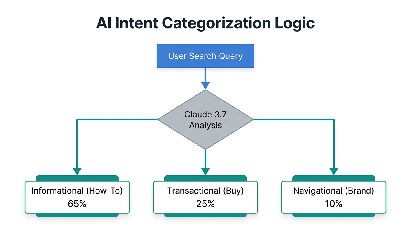 How Claude 3.7 segments search queries by user intent.