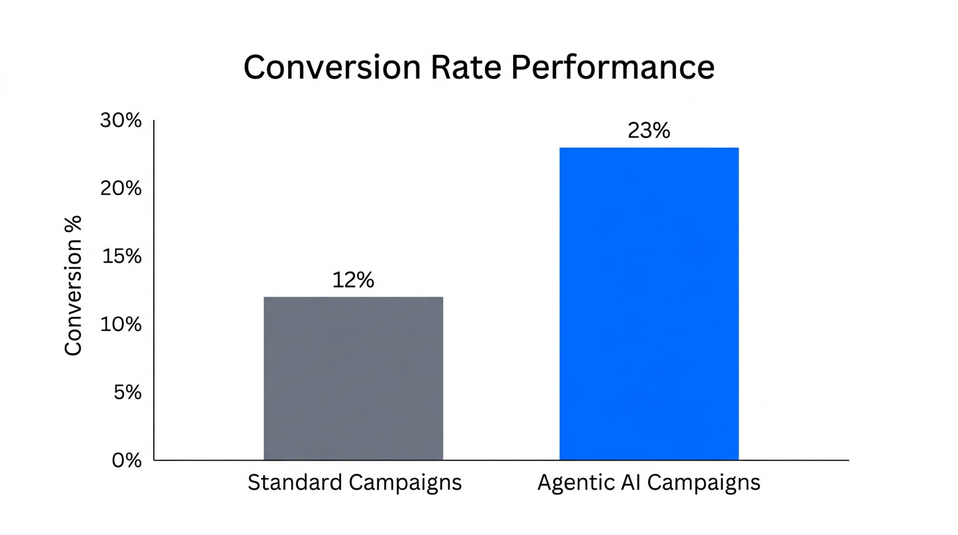 Projected 23% conversion lift using agentic AI marketing strategies.