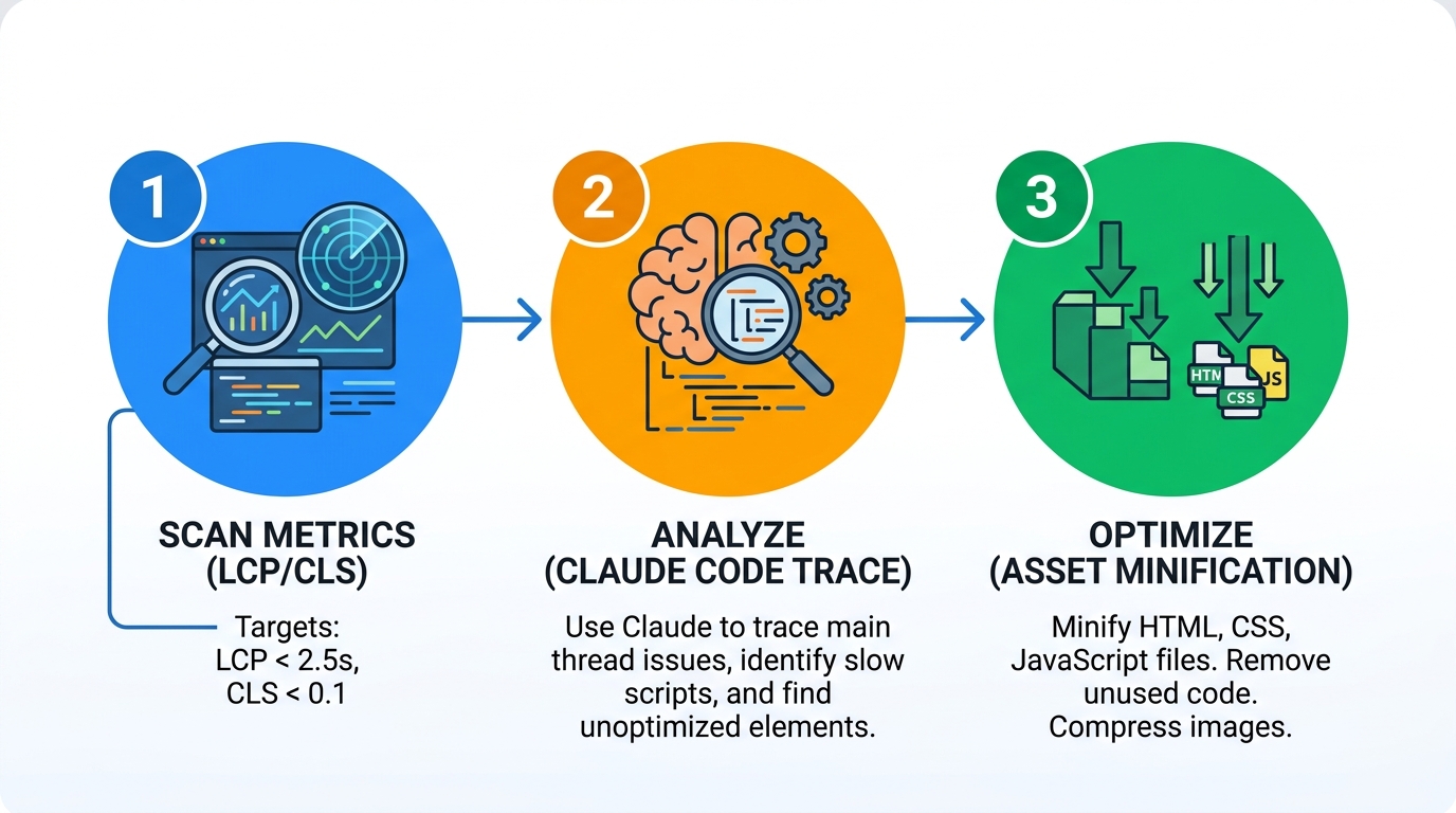 Automated pipeline for maintaining and optimizing Core Web Vitals scores.