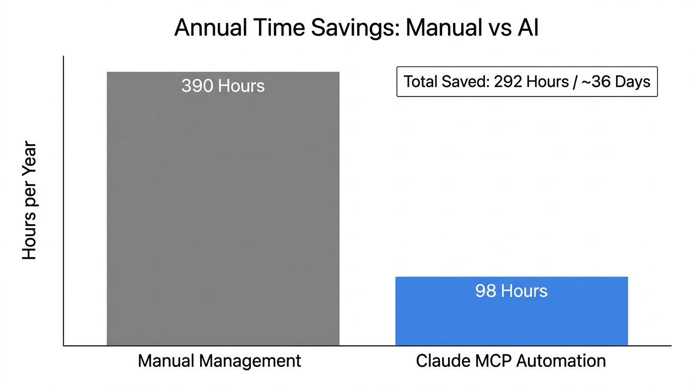 Comparative analysis of time spent on ad management per year.