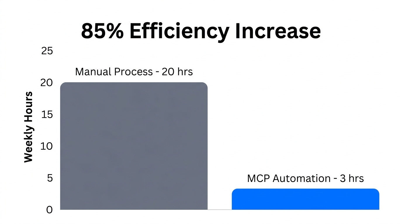 Comparison of weekly time spent on inventory tasks: Manual vs. MCP.