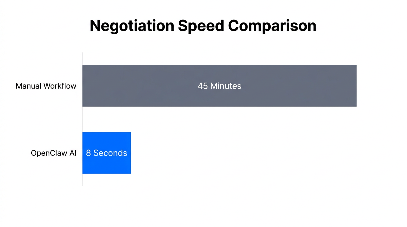 Dramatic reduction in negotiation time using OpenClaw AI automation.