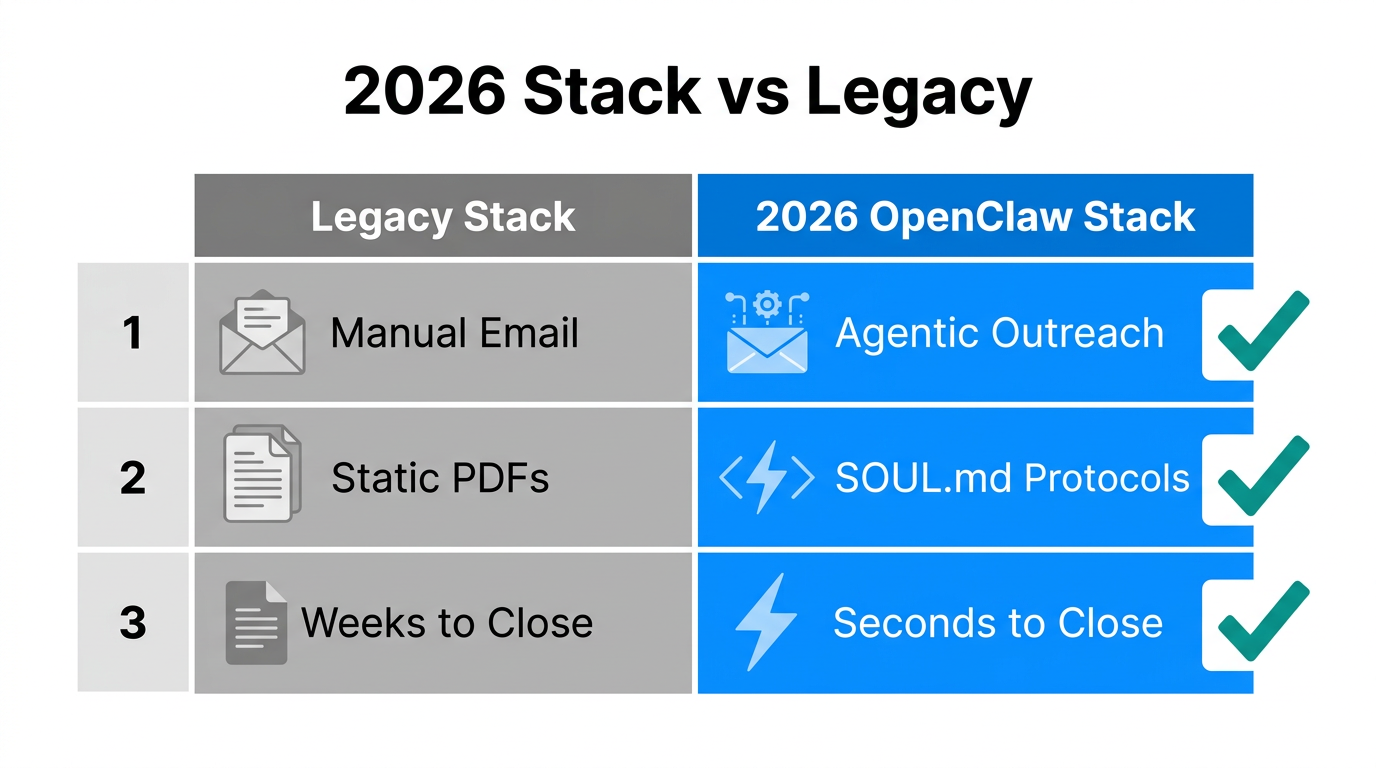 Technological shift from manual legacy tools to the 2026 agentic stack.