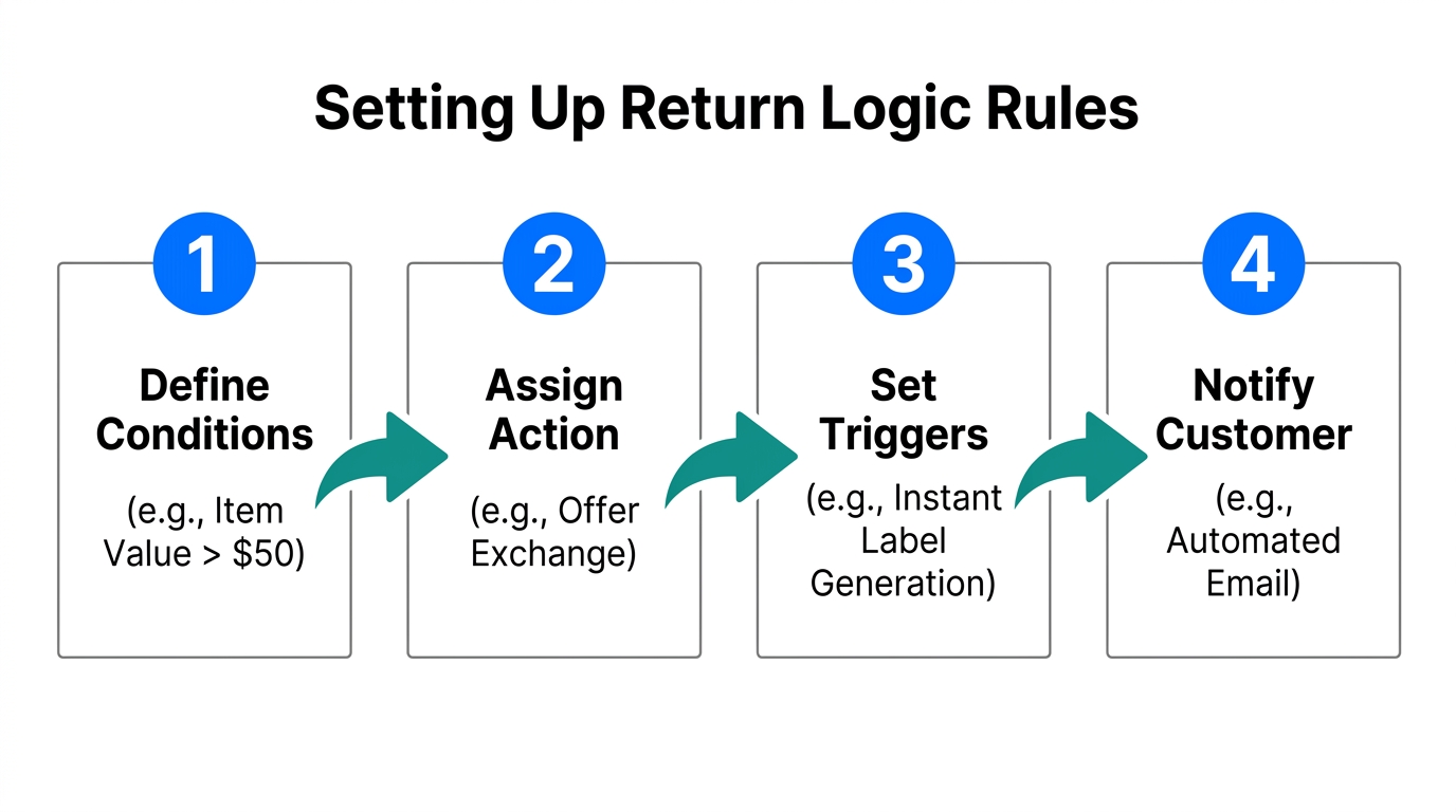 Step-by-step process for configuring smart automation rules in Shopify.