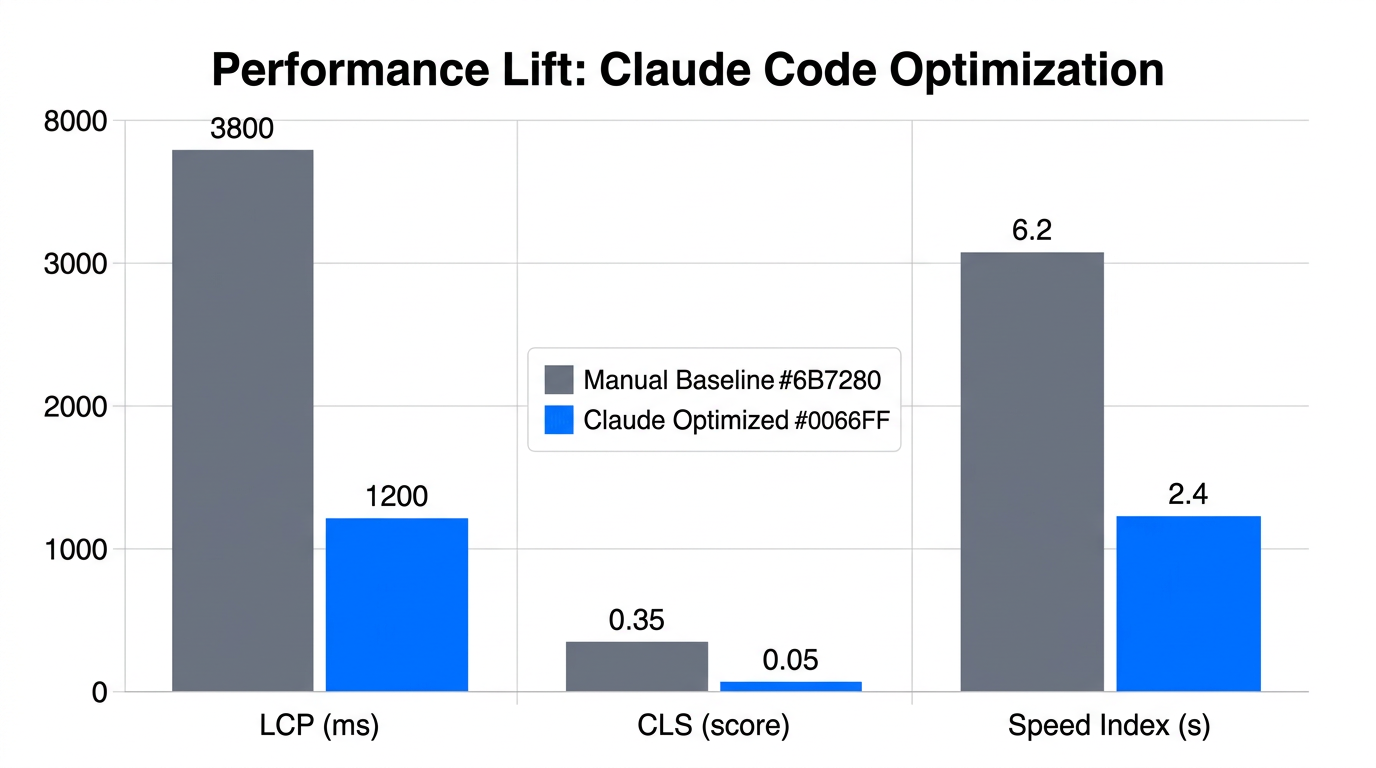 Significant improvements in Core Web Vitals after automated code optimization.