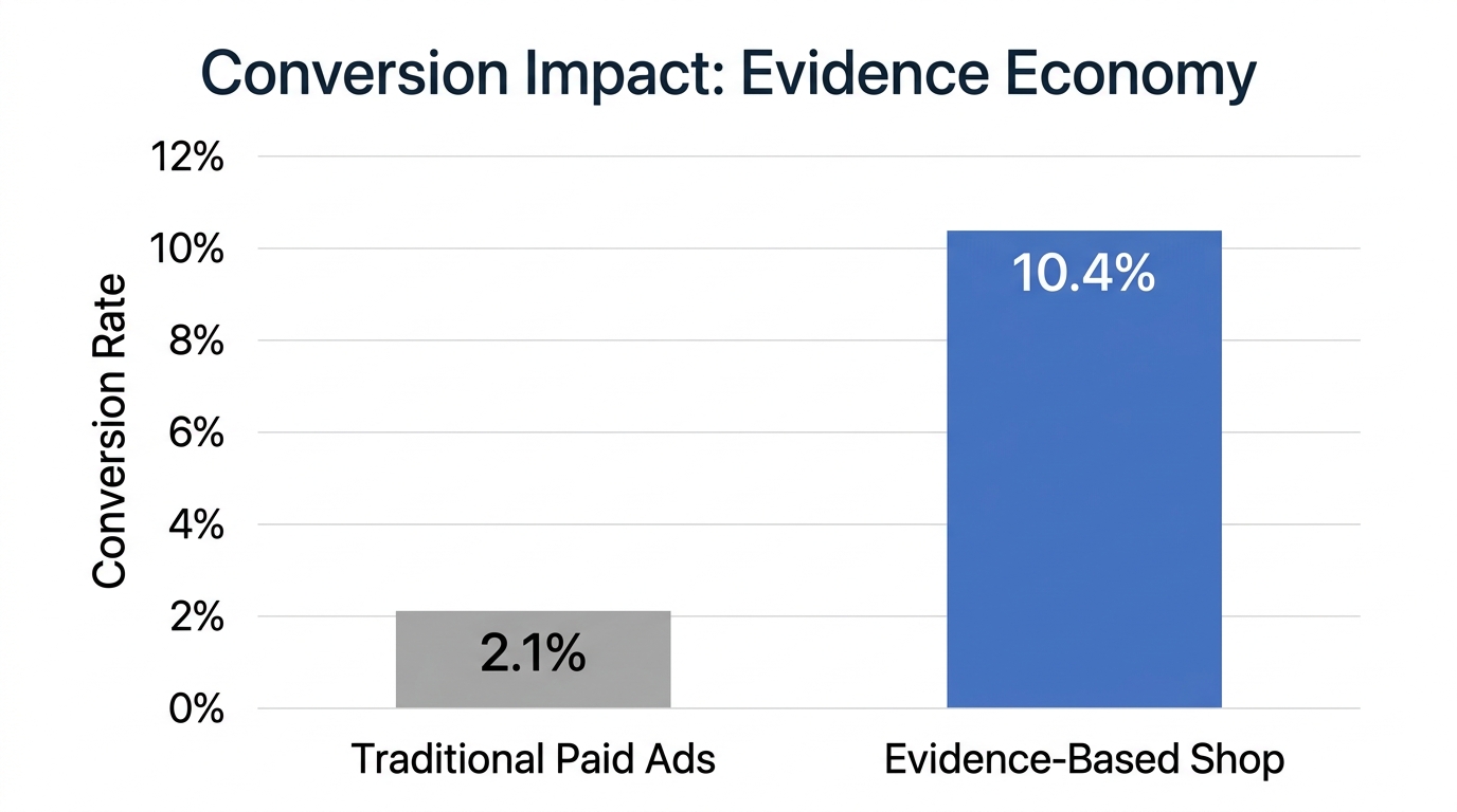 Significant conversion rate growth through evidence-based trust building.