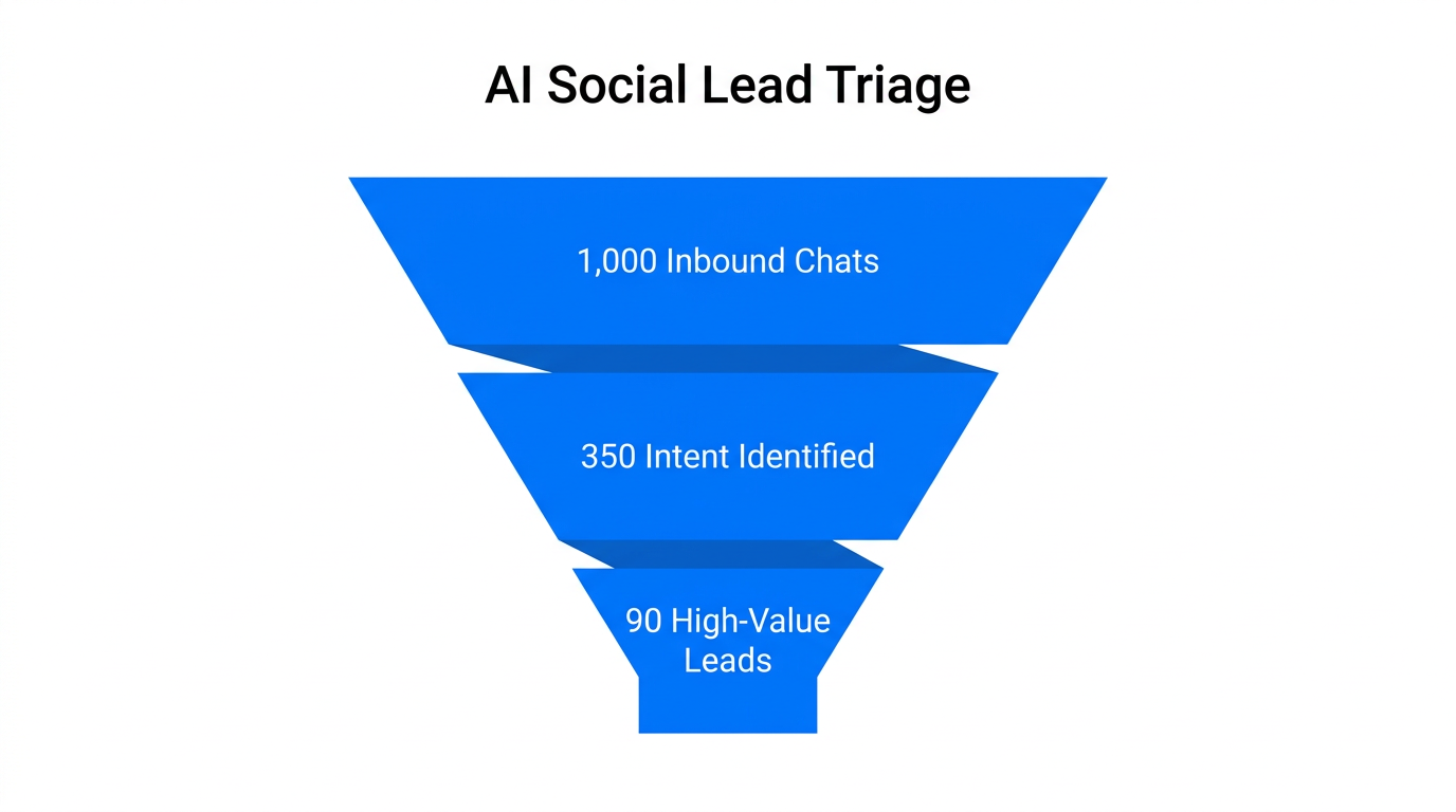 How AI agents filter social messages into qualified sales leads.