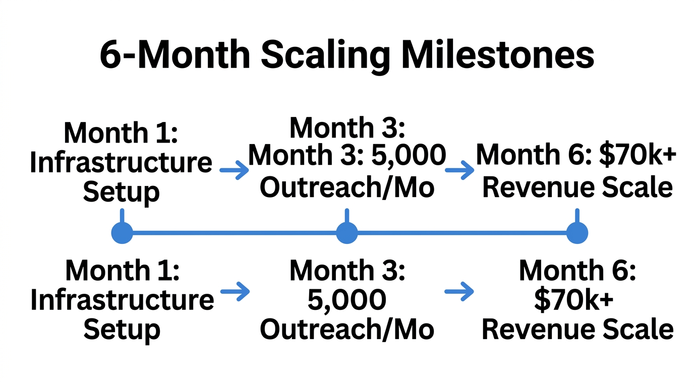 Phased roadmap for scaling from initial setup to full autonomy.