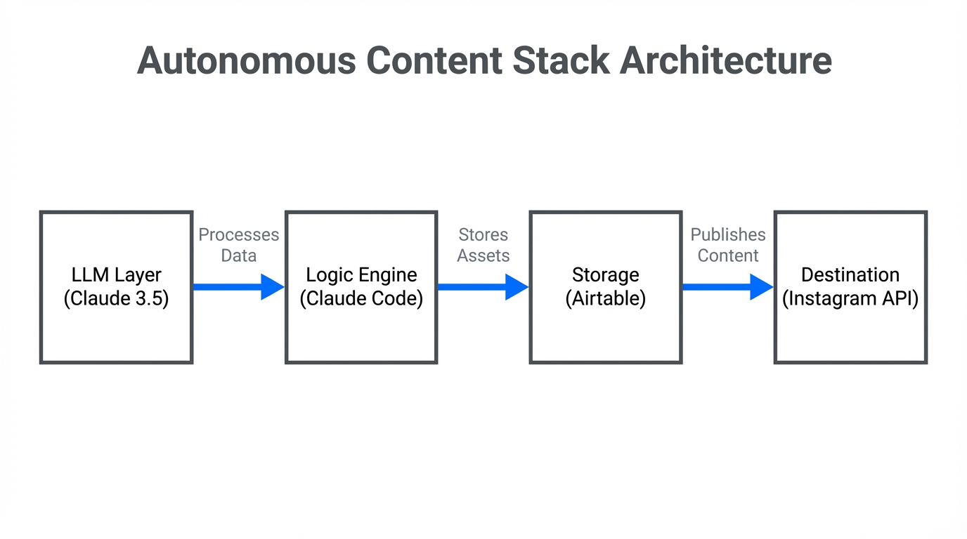 The technical architecture of an autonomous Instagram content engine.