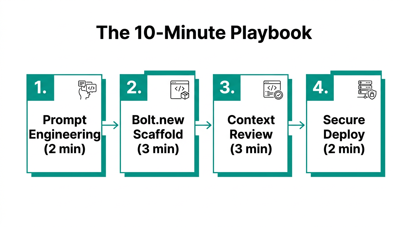 The four-step workflow for rapid and secure AI application development.