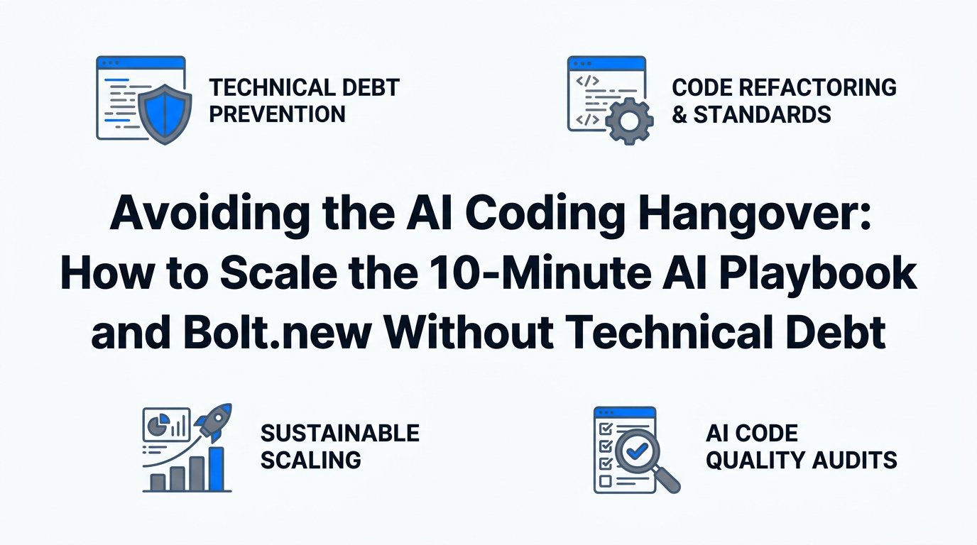 Avoiding the AI Coding Hangover: How to Scale the 10-Minute AI Playbook and Bolt.new Without Technical Debt