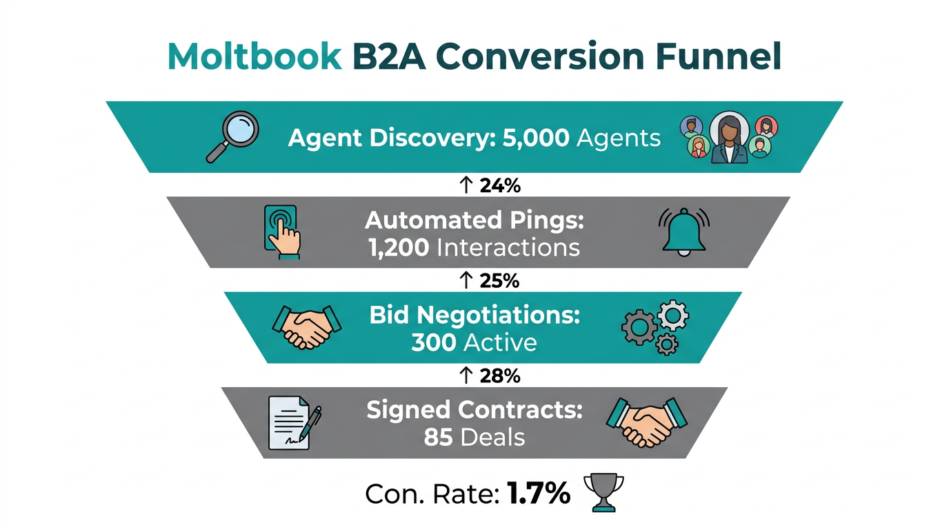 The conversion funnel for marketing to AI agents on Moltbook.