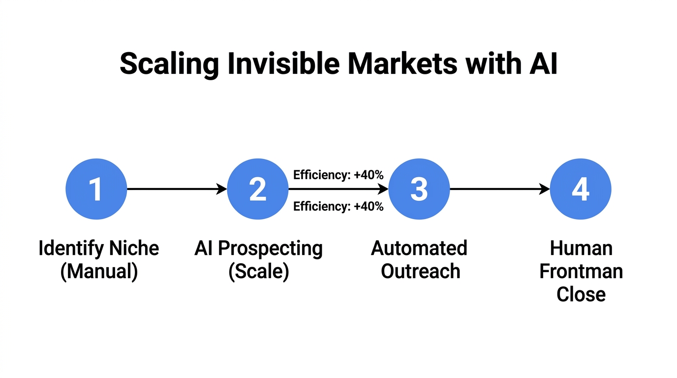A four-step process for scaling niche businesses using AI automation.