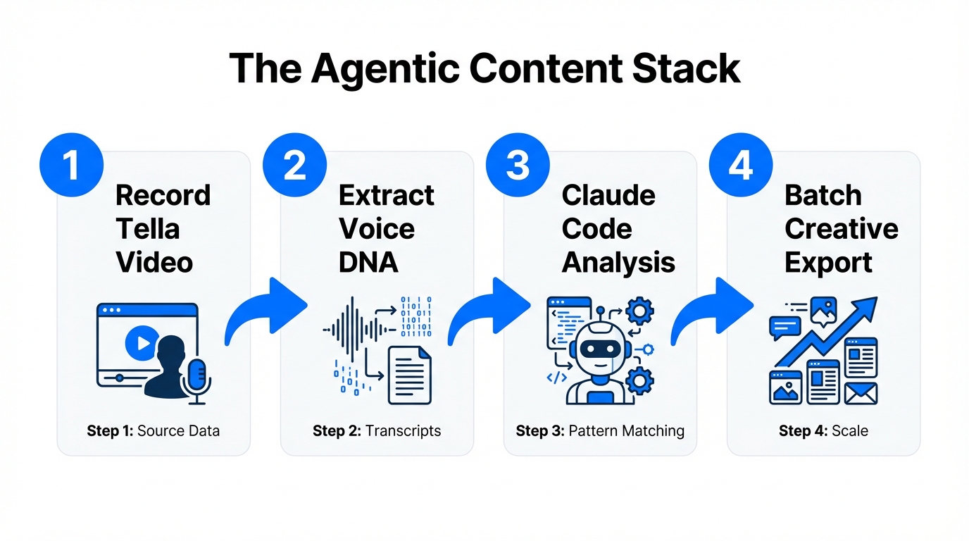 A 4-step agentic workflow for scaling LinkedIn ad creatives.