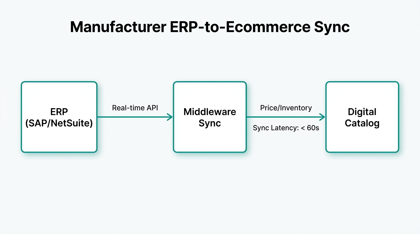 Technical workflow for syncing complex ERP data with digital catalogs.