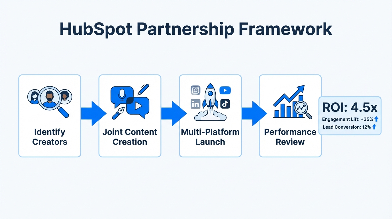 The four-stage framework for managing B2B influencer partnerships effectively.