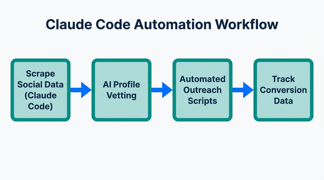 The automated workflow for managing B2B influencers using Claude Code.