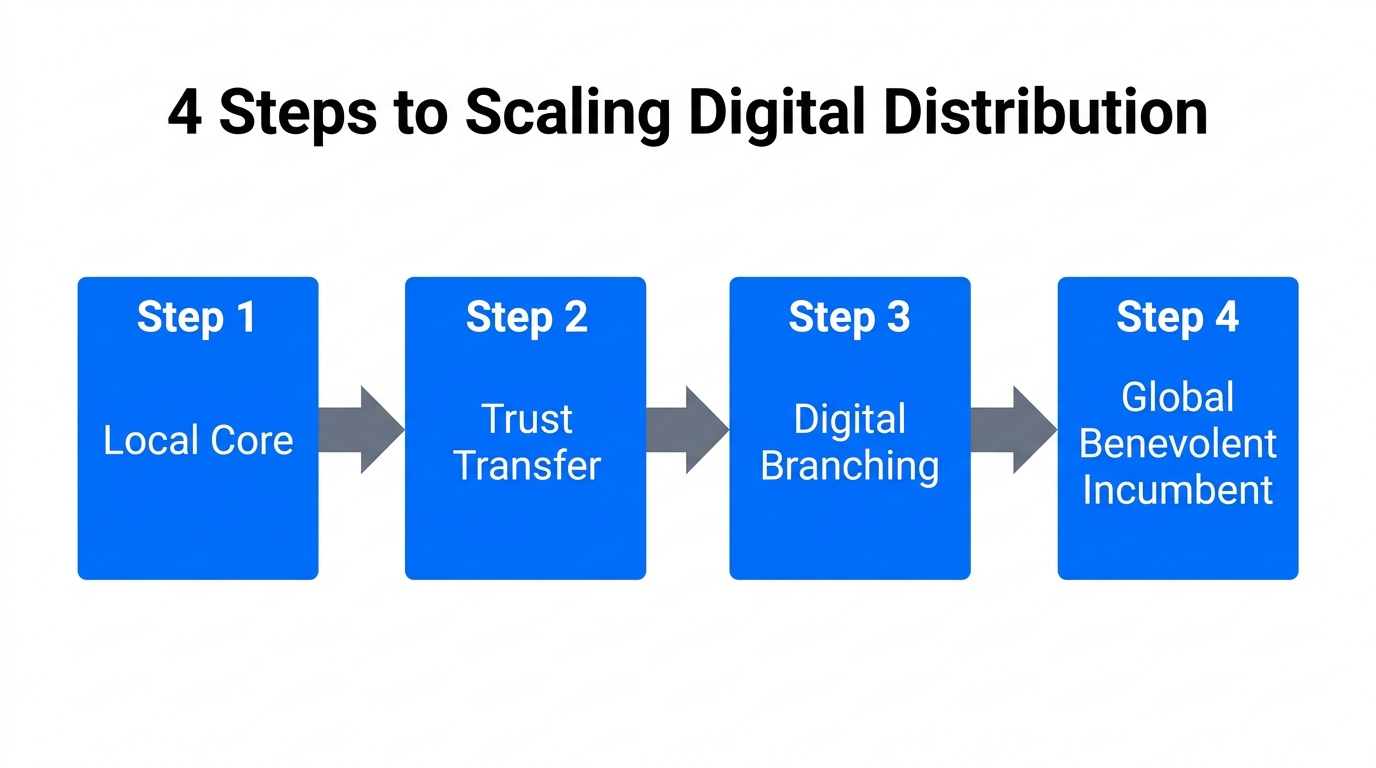 A 4-step process for scaling trust from local to digital distribution.