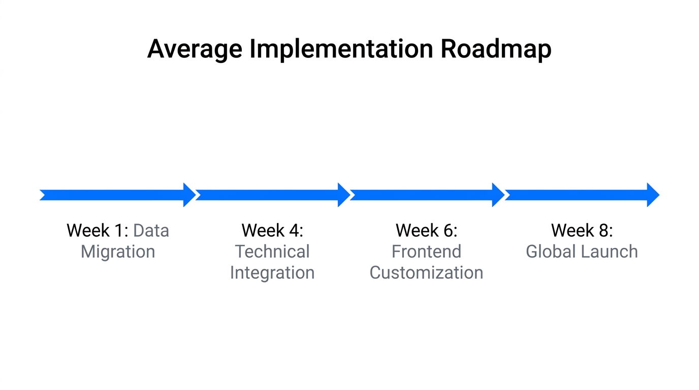 Standard 8-week implementation timeline for enterprise review platforms.