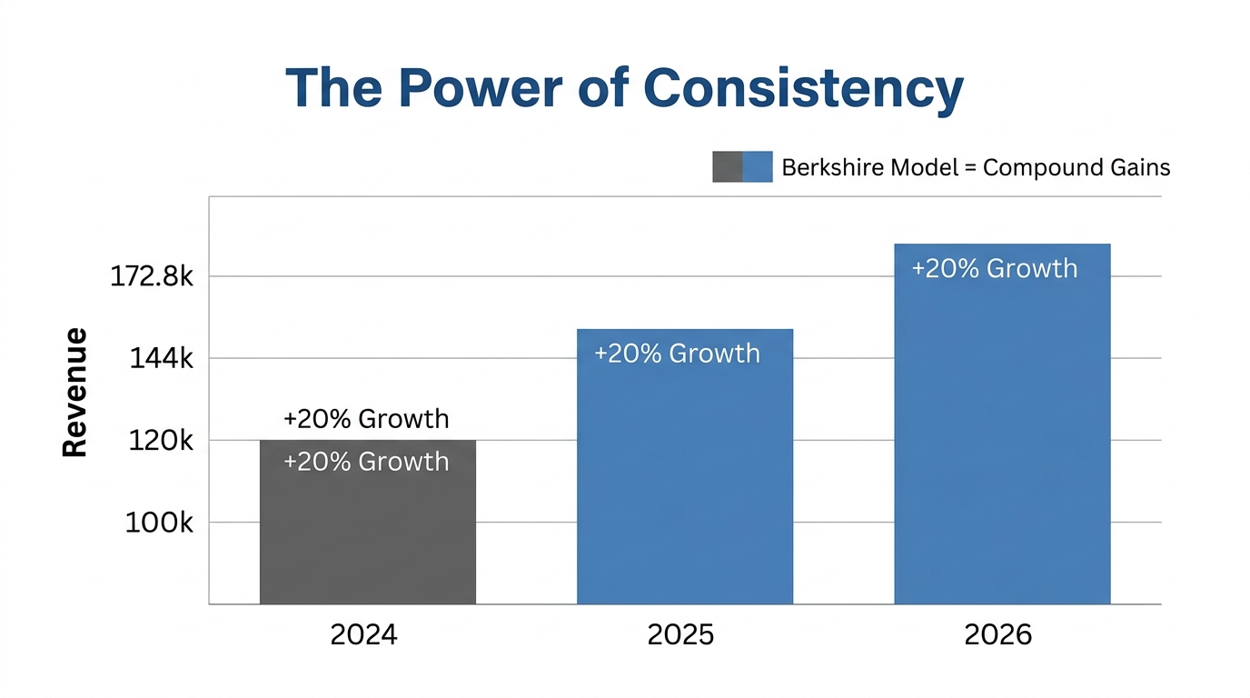 Projected revenue growth using the consistent Berkshire model.