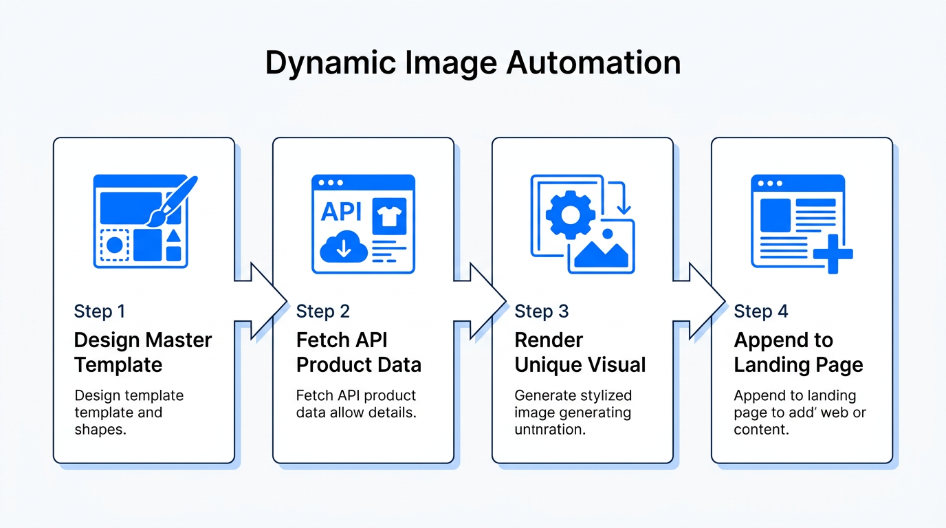The four-step process for generating unique, data-driven images at scale.