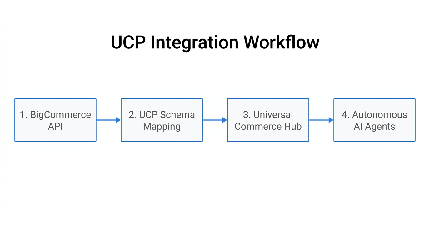 Workflow for setting up the Universal Commerce Protocol on BigCommerce.