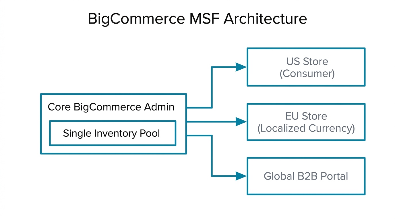 How Multi-Storefront (MSF) centralizes management while diversifying customer touchpoints.