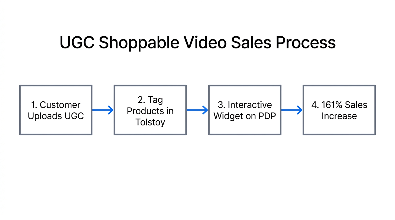 The step-by-step workflow from user content to increased sales performance.