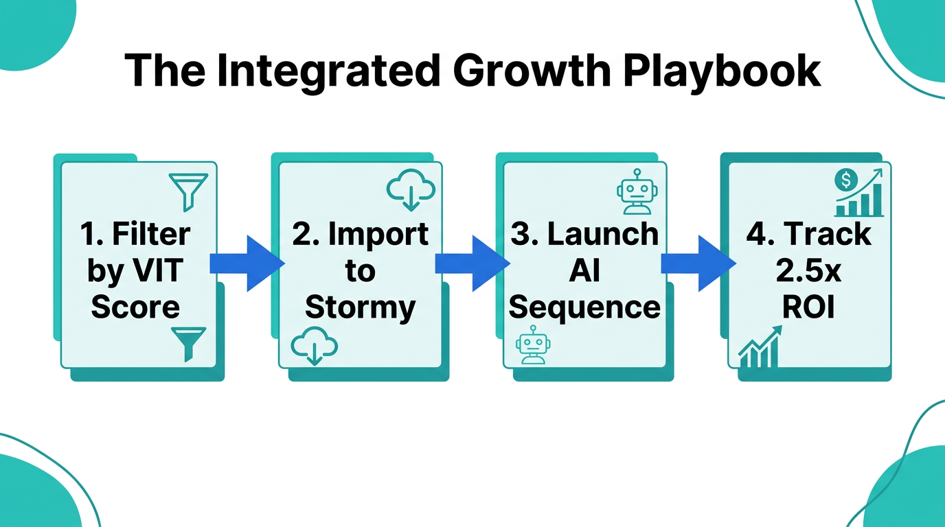 Four-step workflow combining VIT data with autonomous AI outreach