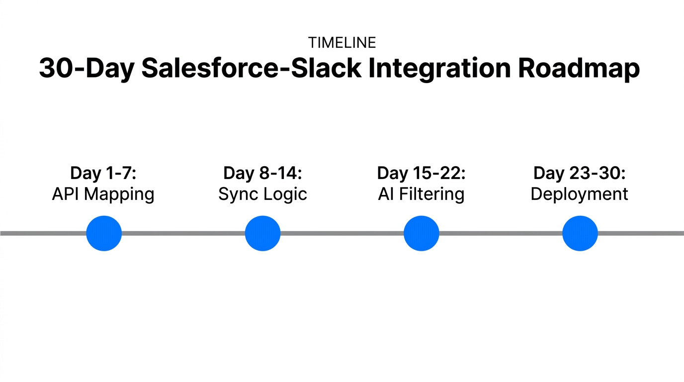 A 30-day implementation roadmap for bridging Salesforce and Slack data.