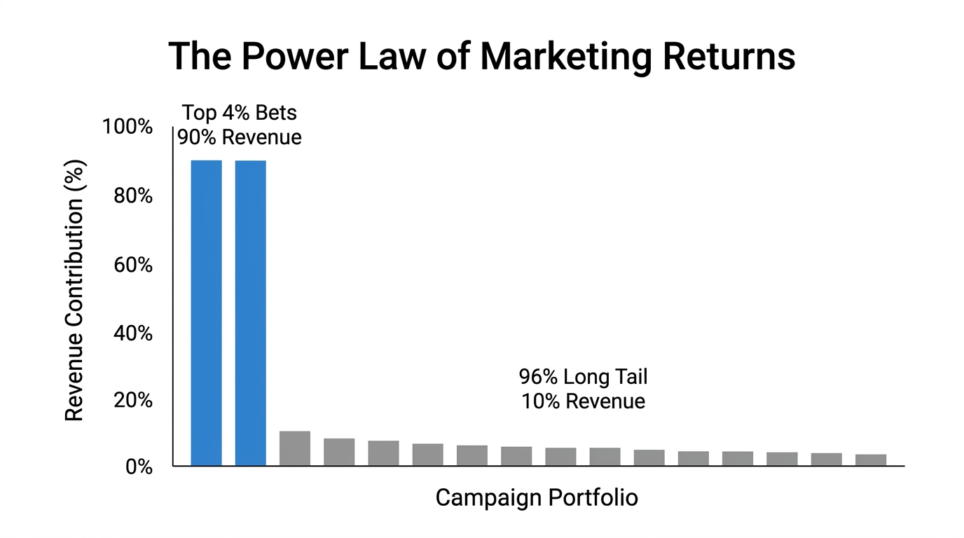 Visualization of the 4% power law distribution in marketing revenue.