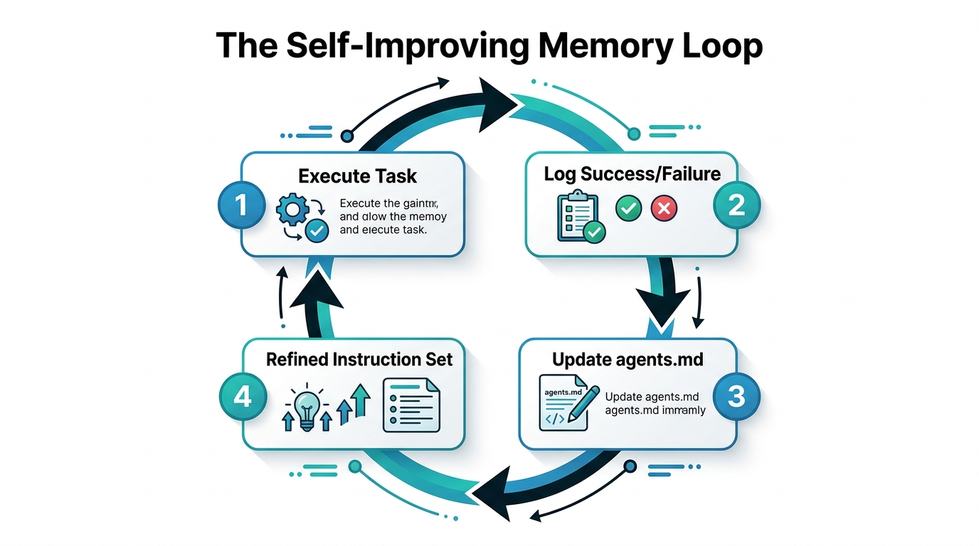 How the memory loop continuously updates agent instructions for accuracy.