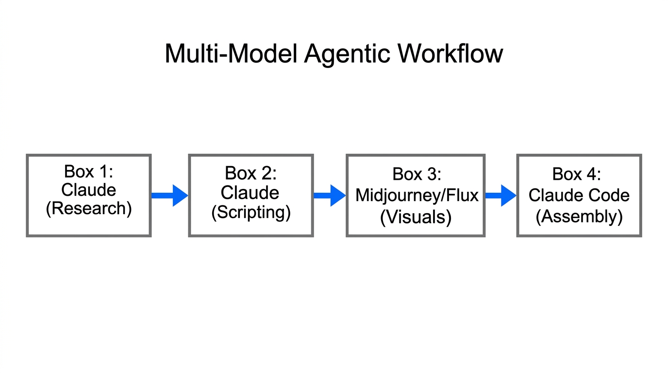Orchestrating multiple AI models into a single automated creative pipeline.