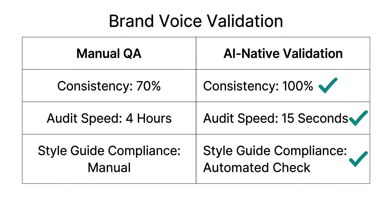 Efficiency and accuracy gains in brand voice validation processes.