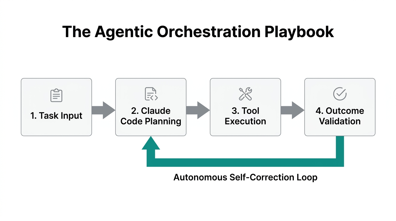 Step-by-step flowchart for autonomous agent orchestration.