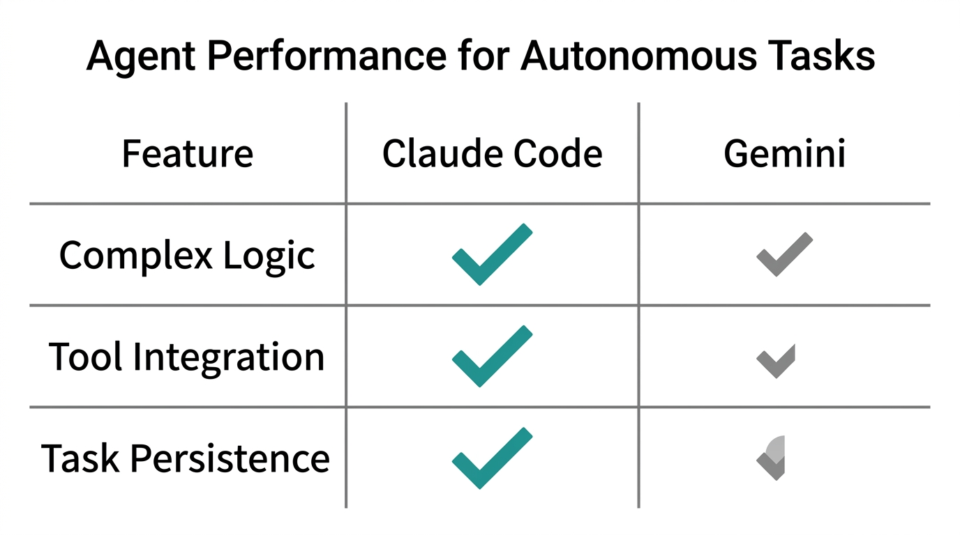 Feature comparison table of top AI models for agents.