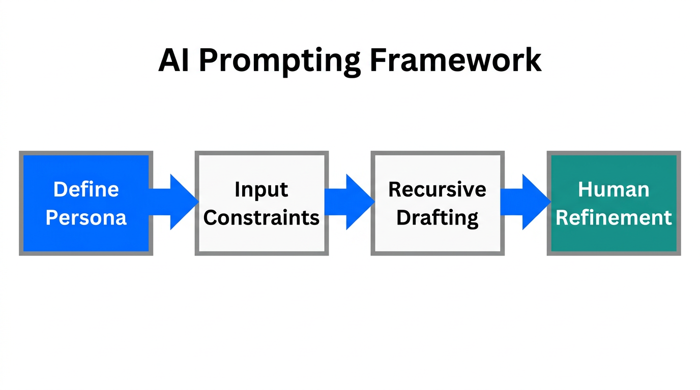 A four-step recursive framework for high-quality AI content generation.