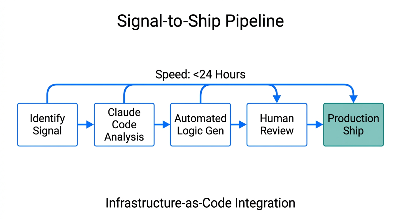The rapid 24-hour signal-to-ship workflow enabled by Claude Code.