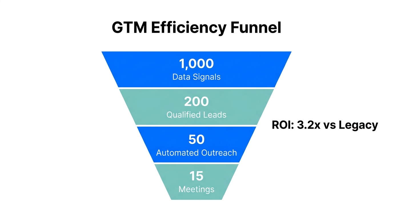 The growth funnel efficiency gains within an Agentic Mesh architecture.