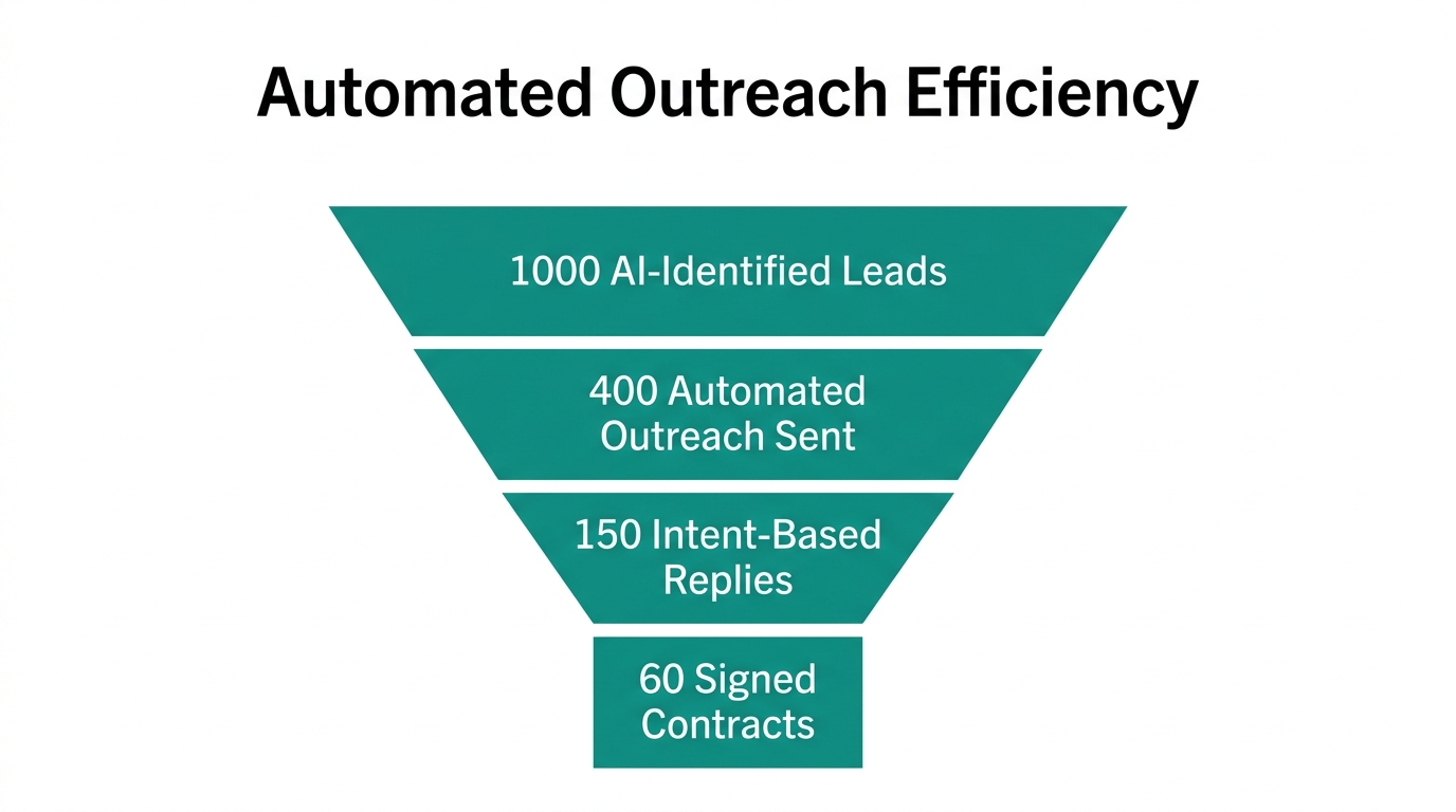 Conversion funnel showing the efficiency of AI-driven creator outreach.