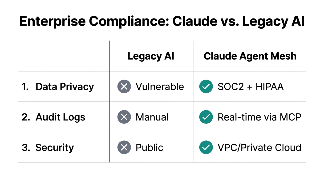 Compliance and security comparison for regulated industry deployments.